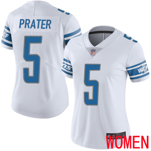 Detroit Lions Limited White Women Matt Prater Road Jersey NFL Football #5 Vapor Untouchable->youth nfl jersey->Youth Jersey
